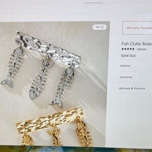 Free People Fish out of Water Brooch Silver and Sold Out NWT